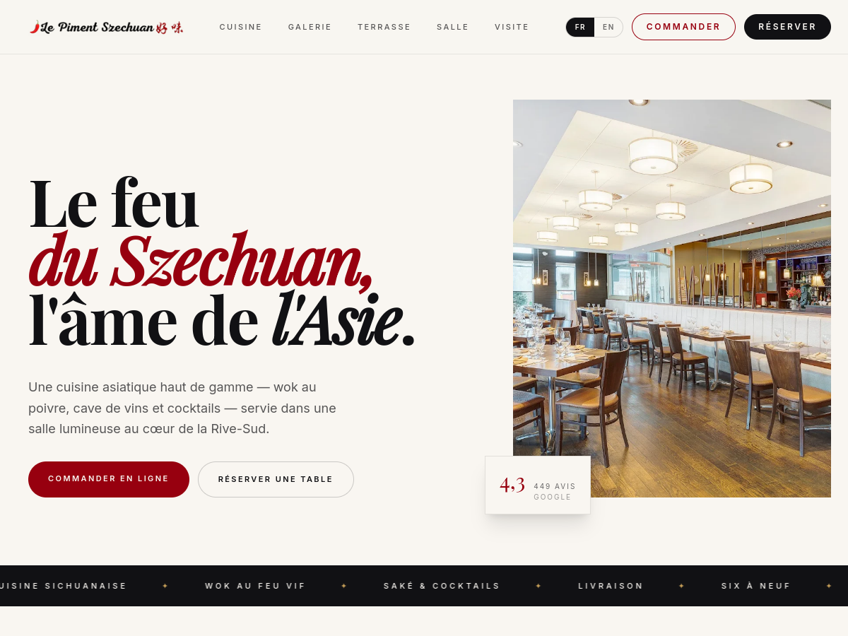 Aperçu du site Le Piment Szechuan
